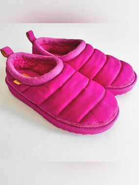 UGG Tasman slipper shoe kids 5 girls LTA hot pink puffer nylon slip on shearling